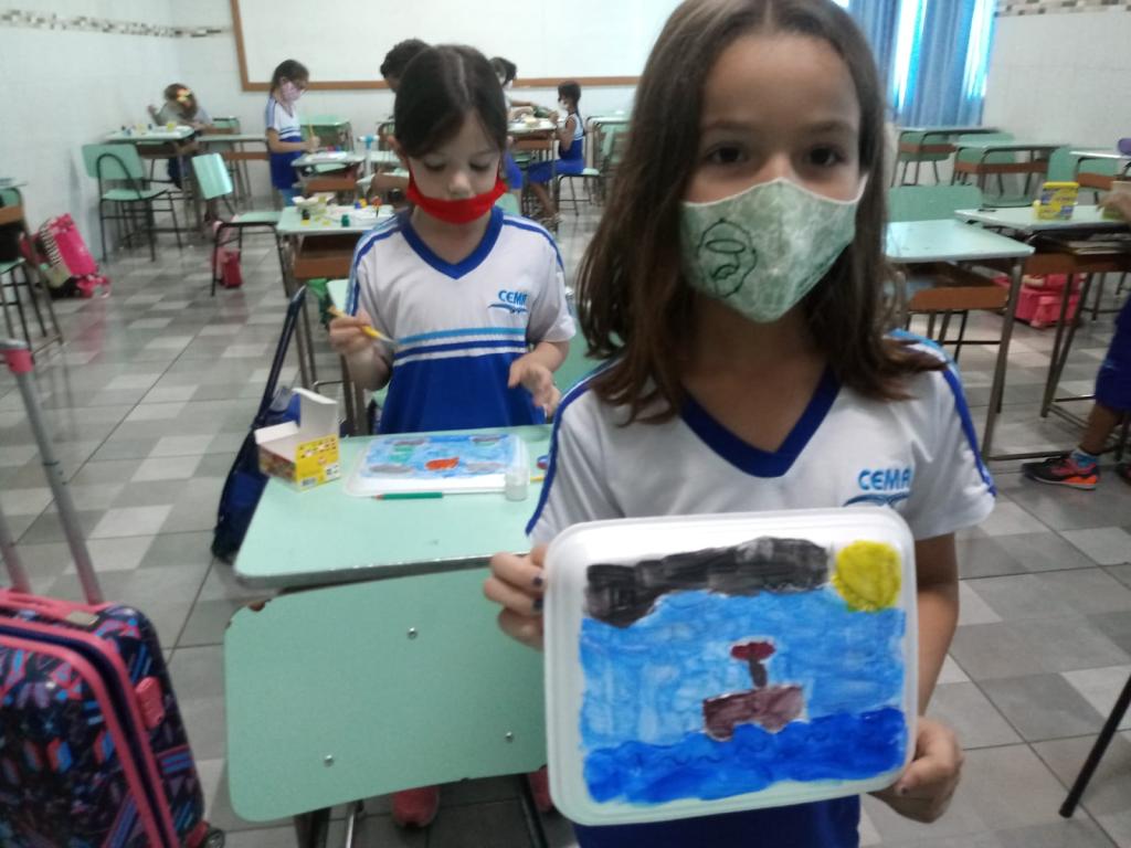 Turma do 2º ano Trabalhando com a técnica da xilogravura